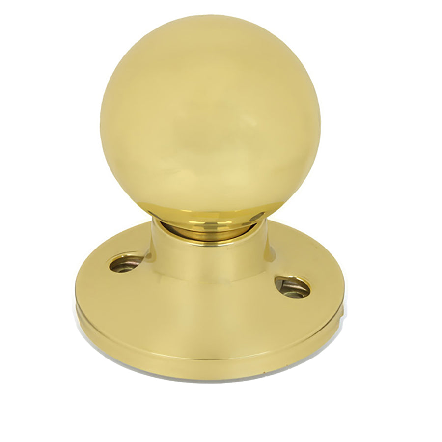 Kwikset Regina Door Knob Round Polished Brass Passage Door Handle - Kwikset Regina Door Knob Round Polished Brass Passage Door Handle