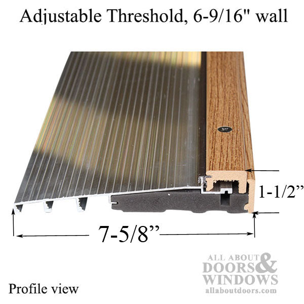 Therma Tru 6 Foot Composite Threshold for 6.562 Inch Wall Thickness with Light Oak Cap - Therma Tru 6 Foot Composite Threshold for 6.562 Inch Wall Thickness with Light Oak Cap
