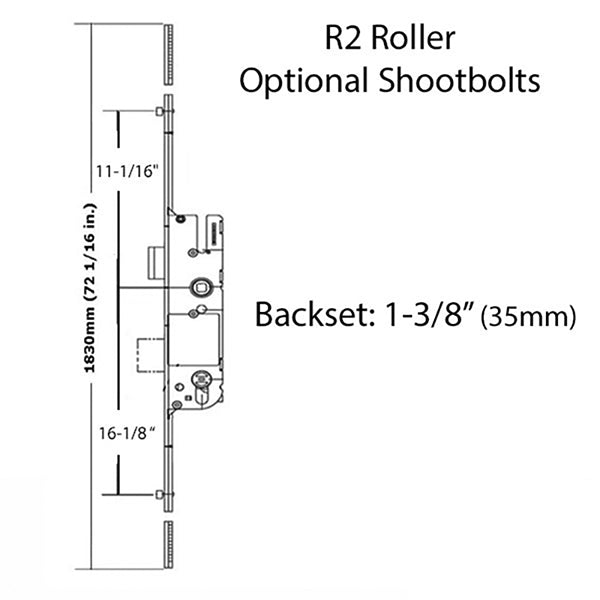 Europa R2 - 35/92 - 5 Point Door Lock Gear - Silver Ferguard - Europa R2 - 35/92 - 5 Point Door Lock Gear - Silver Ferguard