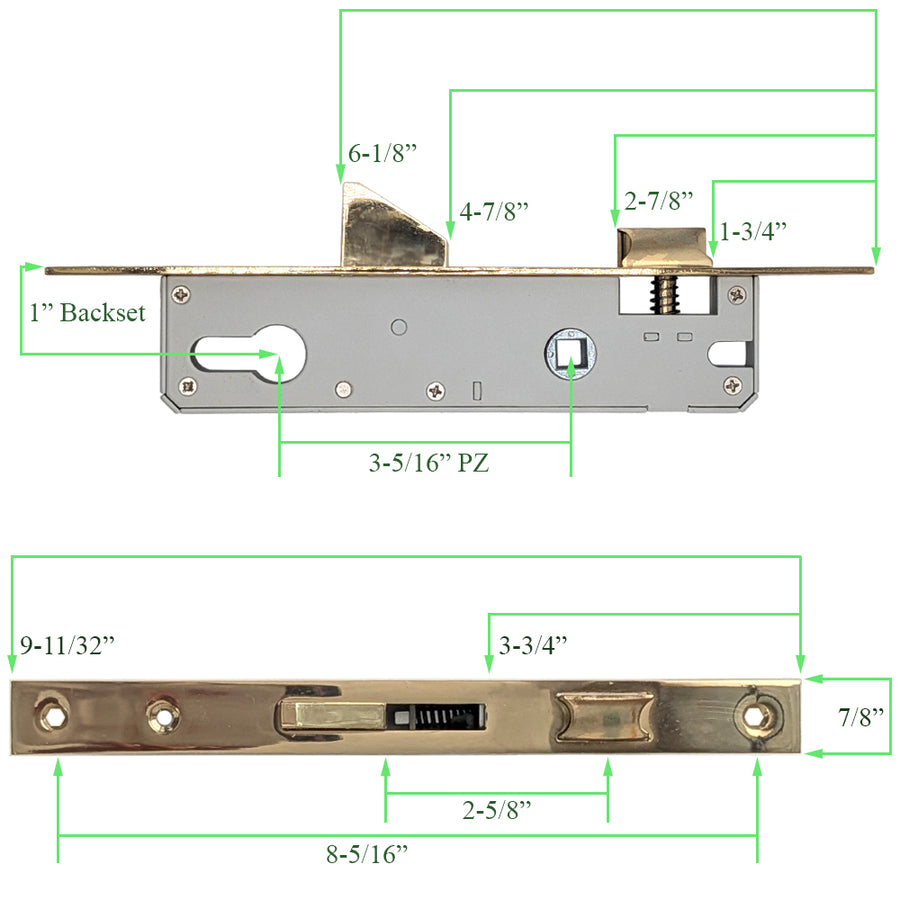 Marks USA Slimline Mortise Lock Set for Storm Doors - Marks USA Slimline Mortise Lock Set for Storm Doors