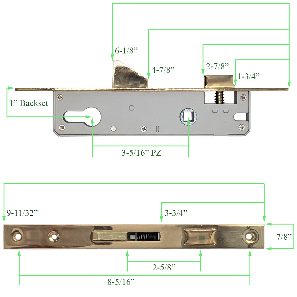 Marks USA Slimline Mortise Lock Set for Storm Doors - Marks USA Slimline Mortise Lock Set for Storm Doors