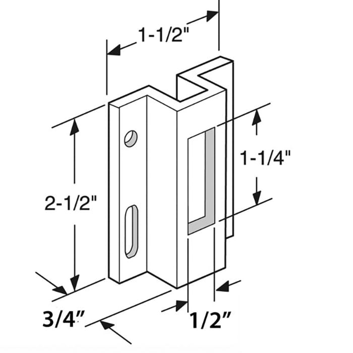 Strike Plate Keeper for Sliding Patio Doors 3/4