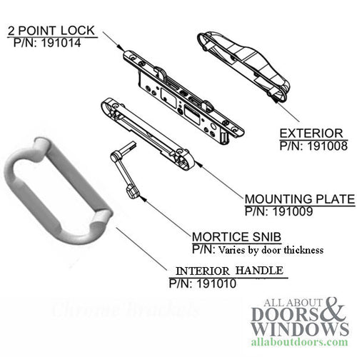 Narrow Style Interior Non-Locking Pull Handle for Sliding Door - Narrow Style Interior Non-Locking Pull Handle for Sliding Door