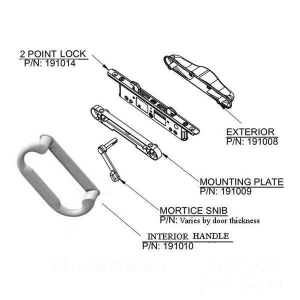 Mounting Plate for Sliding Doors Inside Handle 1
