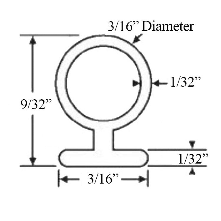 Weather-stripping T-Slot with Hollow Bulb .187 - Weather-stripping T-Slot with Hollow Bulb .187