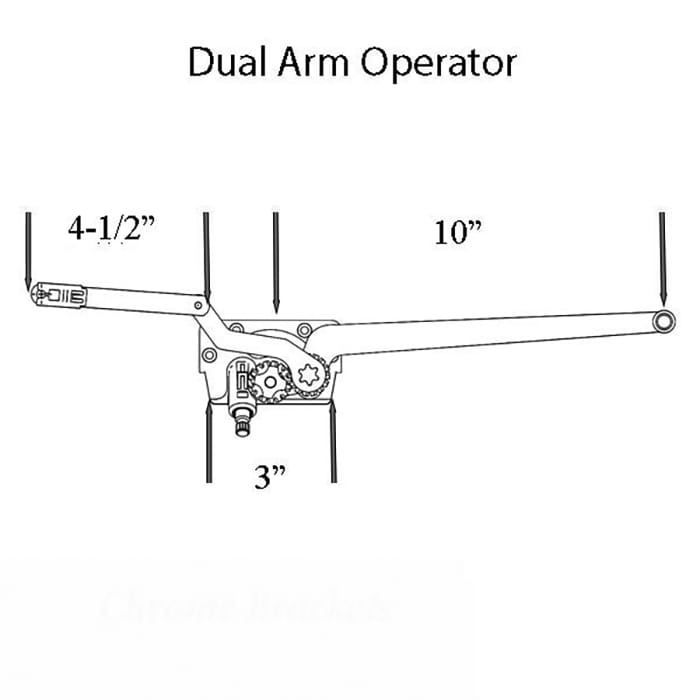 Andersen Eagle E-Series Casement Operator Dual Arm Right Hand - Andersen Eagle E-Series Casement Operator Dual Arm Right Hand