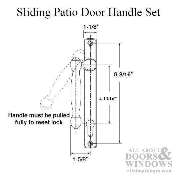 Fuhr L Type Handle Set for Sliding Patio Door Active Keyed - Fuhr L Type Handle Set for Sliding Patio Door Active Keyed