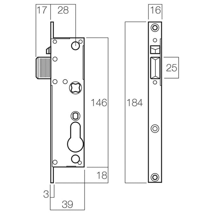 Quattro Hinged Security Screen Door Lock Handle Set with Mortise Lock - Quattro Hinged Security Screen Door Lock Handle Set with Mortise Lock