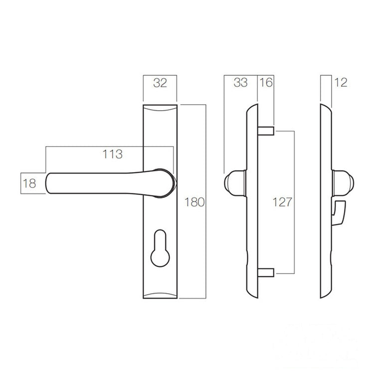 Quattro Hinged Security Screen Door Lock Handle Set with Mortise Lock - Quattro Hinged Security Screen Door Lock Handle Set with Mortise Lock