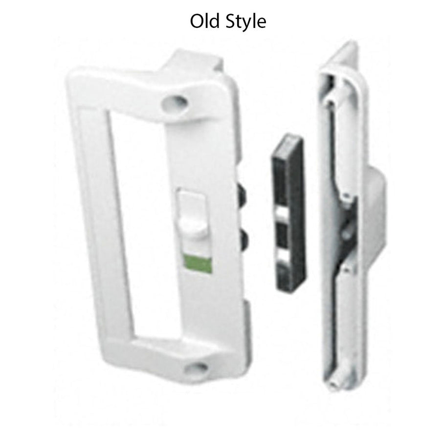 Sliding Patio Door Handlset White Non Keyed Door Handle 6 9/16 Inch Hole Center - Sliding Patio Door Handlset White Non Keyed Door Handle 6 9/16 Inch Hole Center