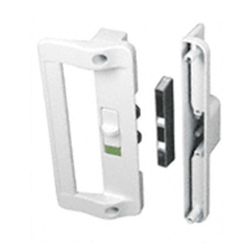 Sliding Patio Door Handlset White Non Keyed Door Handle 6 9/16 Inch Hole Center - Sliding Patio Door Handlset White Non Keyed Door Handle 6 9/16 Inch Hole Center