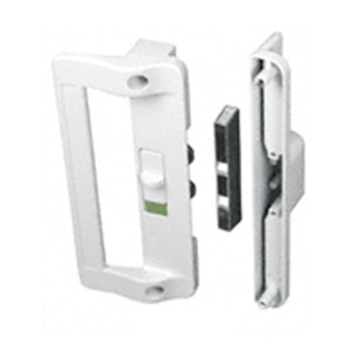 Sliding Patio Door Handlset White Non Keyed Door Handle 6 9/16 Inch Hole Center - Sliding Patio Door Handlset White Non Keyed Door Handle 6 9/16 Inch Hole Center