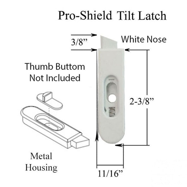 Tilt Latch for Pro Shield Double Hung Window Lower Sash Thumb Button - Tilt Latch for Pro Shield Double Hung Window Lower Sash Thumb Button