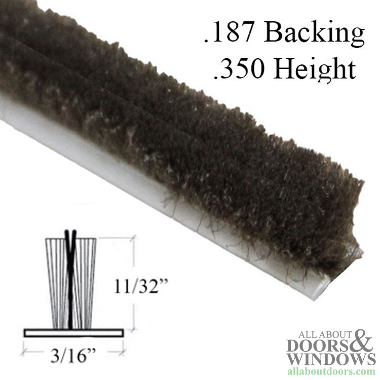 Ultra Fin Pro Weatherstrip .187 Backing x .350 Pile - Ultra Fin Pro Weatherstrip .187 Backing x .350 Pile