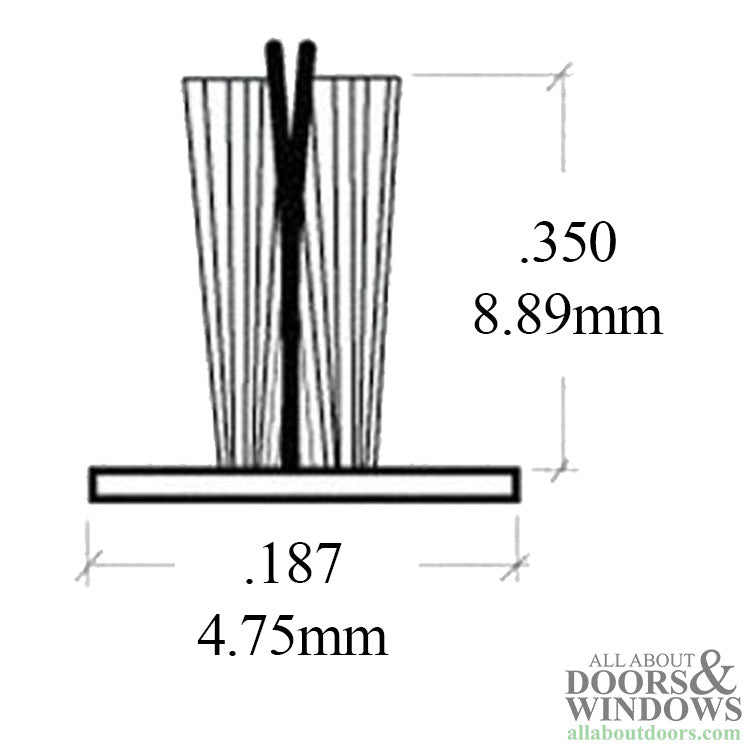 Ultra Fin Pro Weatherstrip .187 Backing x .350 Pile - Ultra Fin Pro Weatherstrip .187 Backing x .350 Pile