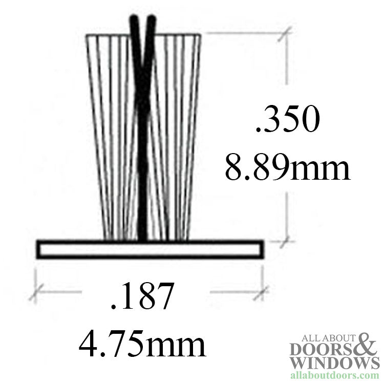 Weatherstrip .187 Backing x .350 Pile Ultra Soft Fin Grip - Weatherstrip .187 Backing x .350 Pile Ultra Soft Fin Grip