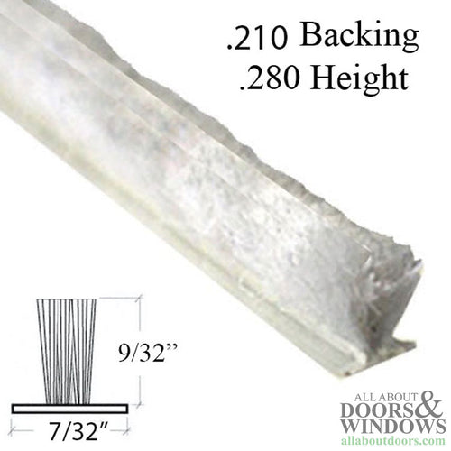 Weatherstrip .210 Backing x .280 Fuzzy Pile - Weatherstrip .210 Backing x .280 Fuzzy Pile
