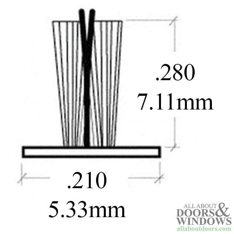 Weatherstrip .210 Backing x .280 Fuzzy Pile - Weatherstrip .210 Backing x .280 Fuzzy Pile