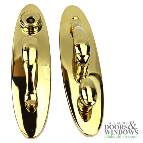 Peachtree Door Handle IPD Citadel Sliding Door Handle Set Polished Brass - Peachtree Door Handle IPD Citadel Sliding Door Handle Set Polished Brass