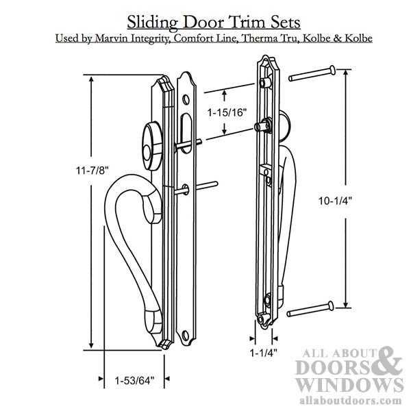 Ashland Door Handle For Sliding Glass Patio Door Handle Slim Style Handles - Ashland Door Handle For Sliding Glass Patio Door Handle Slim Style Handles