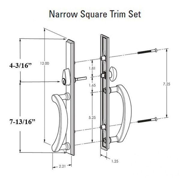Amesbury Truth Expression Sliding Door Handle Keyed Entry Square Handlset - Amesbury Truth Expression Sliding Door Handle Keyed Entry Square Handlset
