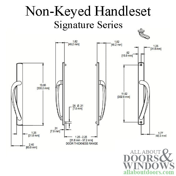 Truth Door Handle For Sliding Glass Doors Non Keyed Curved Handlset Choose Color - Truth Door Handle For Sliding Glass Doors Non Keyed Curved Handlset Choose Color