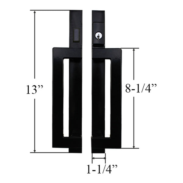 Truth Modern Door Handle For Sliding Patio Door Handle Active Keyed 11 15/16 Inch Screw Hole Spacing - Truth Modern Door Handle For Sliding Patio Door Handle Active Keyed 11 15/16 Inch Screw Hole Spacing