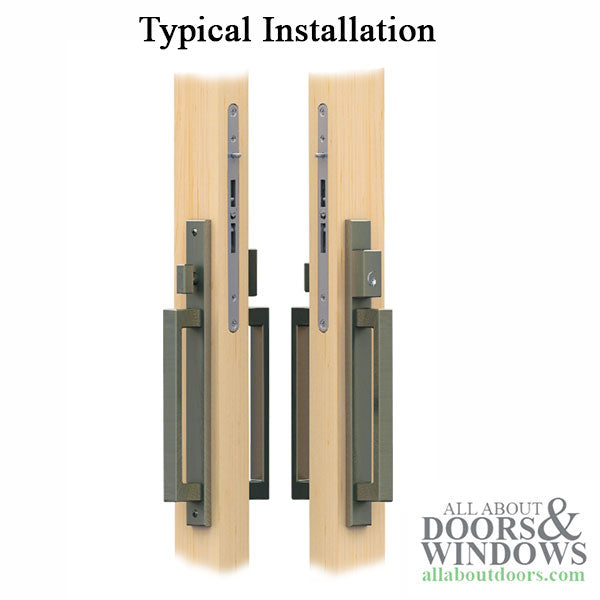 Modern Contemporary Inline Sliding Patio Door Handle Set Active Keyed Exterior with Interior Thumbturn - Modern Contemporary Inline Sliding Patio Door Handle Set Active Keyed Exterior with Interior Thumbturn