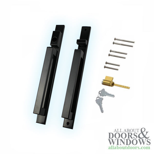 Modern Contemporary Inline Sliding Patio Door Handle Set Active Keyed Exterior with Interior Thumbturn - Modern Contemporary Inline Sliding Patio Door Handle Set Active Keyed Exterior with Interior Thumbturn