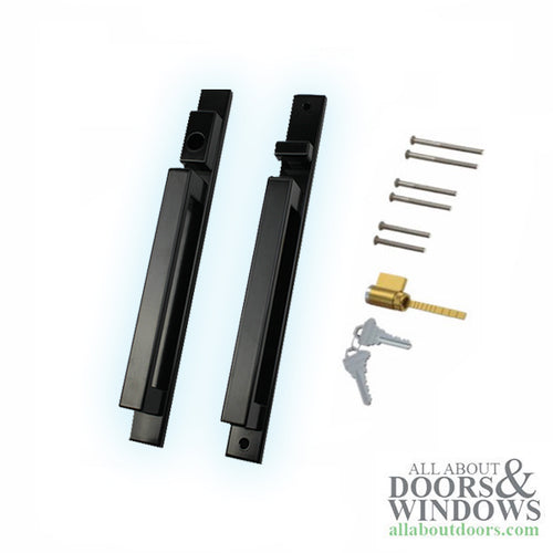 Modern Contemporary Inline Sliding Patio Door Handle Set Active Keyed Exterior with Interior Thumbturn - Modern Contemporary Inline Sliding Patio Door Handle Set Active Keyed Exterior with Interior Thumbturn