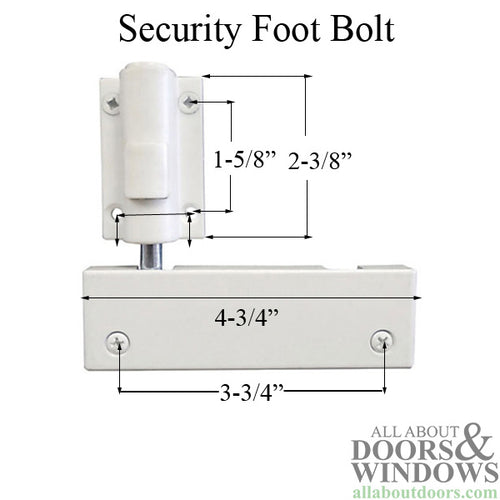 Veranda Patio Door High Security Foot Bolt Lock - Veranda Patio Door High Security Foot Bolt Lock