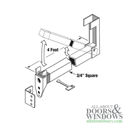 4 Foot Patio Door Security Bar - 4 Foot Patio Door Security Bar