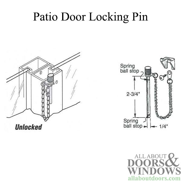Sliding Patio Door Locking Pin with Detent - Sliding Patio Door Locking Pin with Detent