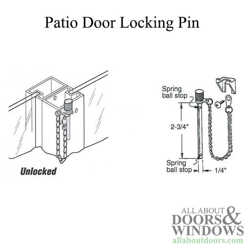 Sliding Patio Door Locking Pin with Detent - Sliding Patio Door Locking Pin with Detent