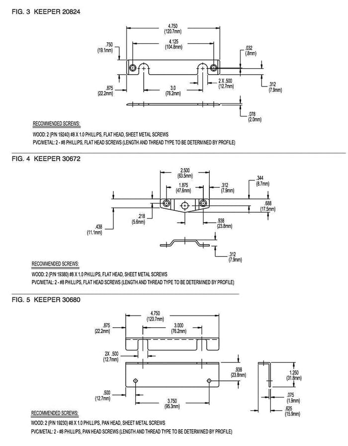 Truth Auxiliary Strike Plate Foot Bolt Keeper 1 Hole Offset - Truth Auxiliary Strike Plate Foot Bolt Keeper 1 Hole Offset