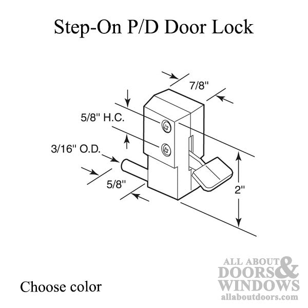 Step-On Sliding Patio Door Lock 2 Inch - Step-On Sliding Patio Door Lock 2 Inch