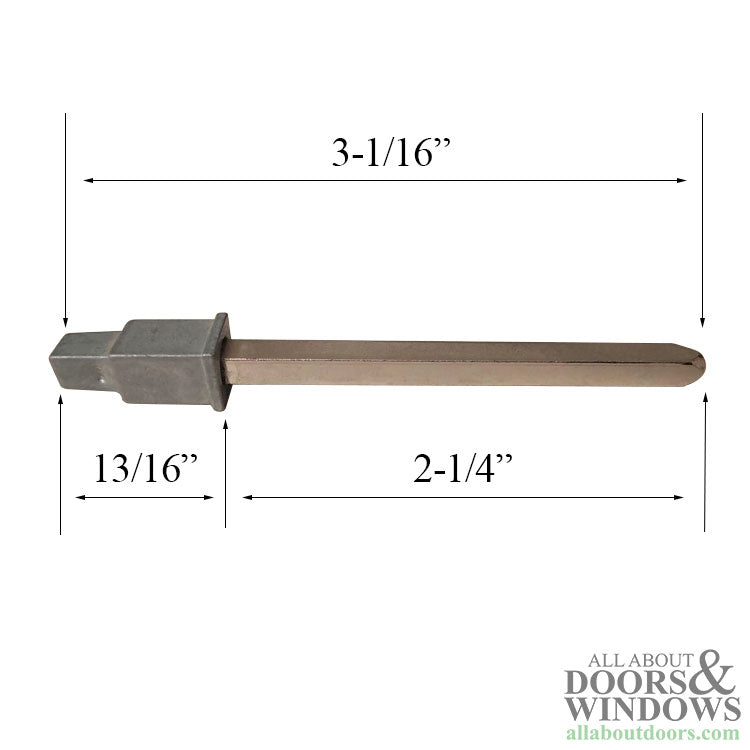 Storm Door Spindle with Adapter Gerkin and Emco Doors 3.062 Inch Length - Storm Door Spindle with Adapter Gerkin and Emco Doors 3.062 Inch Length