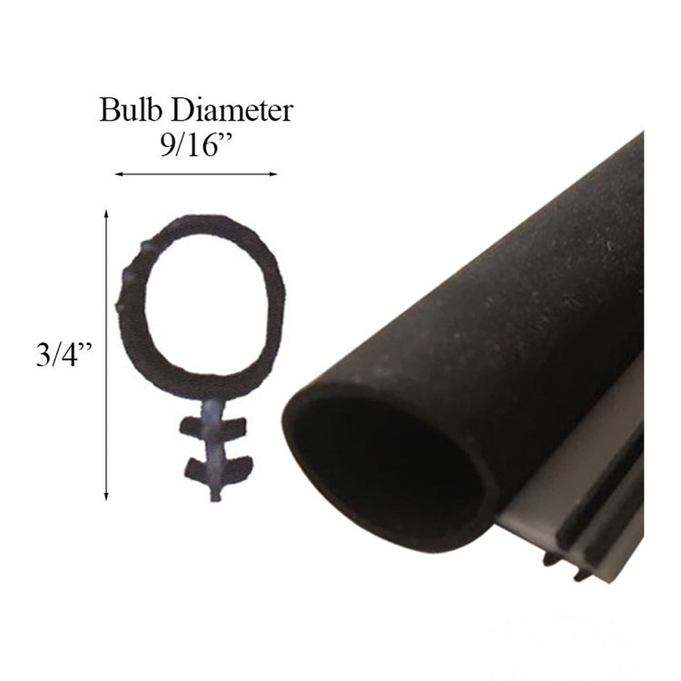 Pella Proline Perimeter Bulb Weatherstrip for Doors Black - Pella Proline Perimeter Bulb Weatherstrip for Doors Black