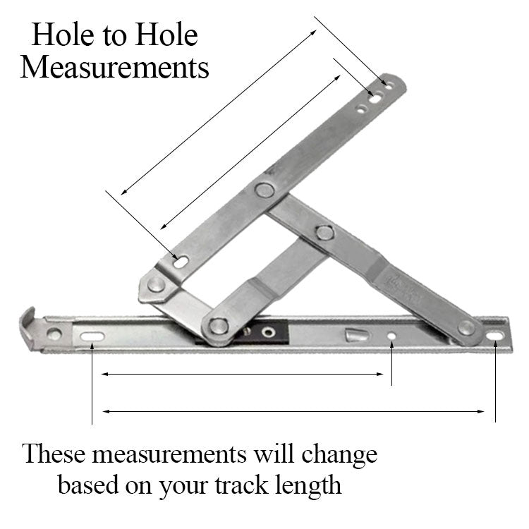 Anderberg 201SS 4 Bar Window Hinge with Stop Stainless Steel - Anderberg 201SS 4 Bar Window Hinge with Stop Stainless Steel