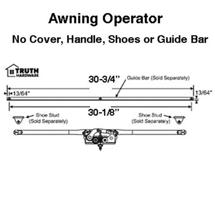 Truth Entrygard Dual Arm Awning 28-3/4 Inch Roto Crank Operator - Truth Entrygard Dual Arm Awning 28-3/4 Inch Roto Crank Operator