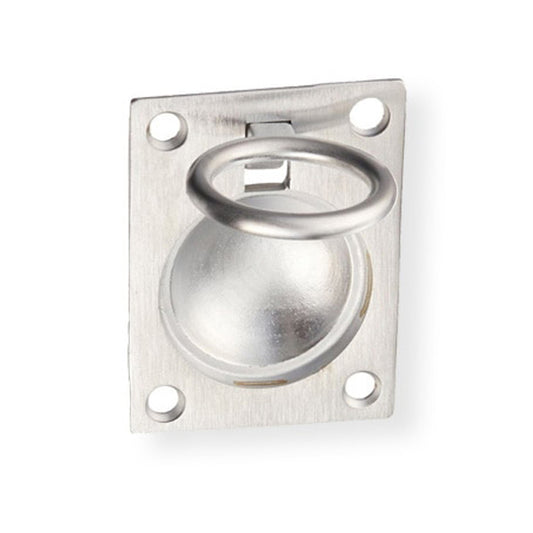 Estate Flush Ring Pull, 1-7/8" x 2-1/2" - Satin Chrome