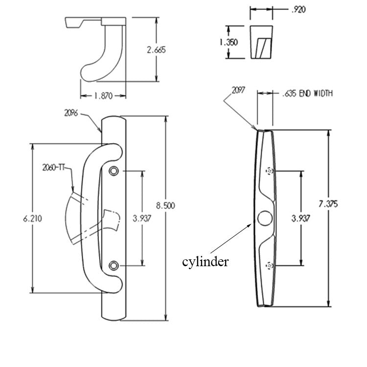 Veranda Keyed Sliding Patio Door Handle Set - Veranda Keyed Sliding Patio Door Handle Set