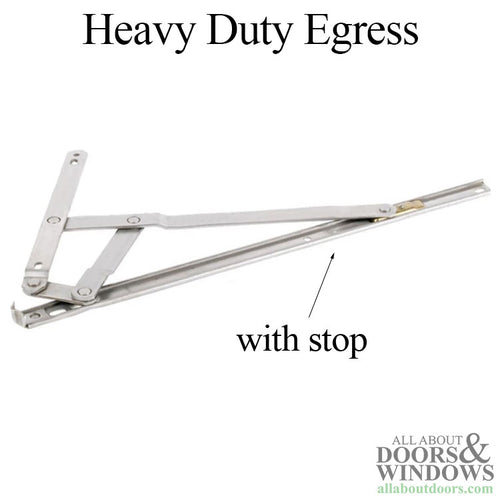 Anderberg 333SS 4 Bar Egress Window Hinge with Stop Stainless Steel 16 Inch Track - Anderberg 333SS 4 Bar Egress Window Hinge with Stop Stainless Steel 16 Inch Track