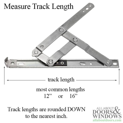 Anderberg 222SS 4 Bar Casement Window Egress Hinge with Stop Stainless Steel - Anderberg 222SS 4 Bar Casement Window Egress Hinge with Stop Stainless Steel