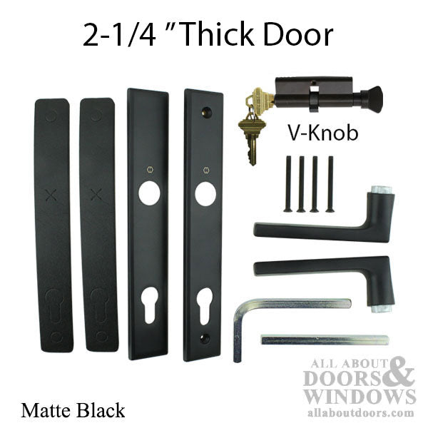 HOPPE Dallas Multipoint Lock Handle Set Contemporary 2.25 Inch Door Active 40/40 Cylinder Matte Black - HOPPE Dallas Multipoint Lock Handle Set Contemporary 2.25 Inch Door Active 40/40 Cylinder Matte Black