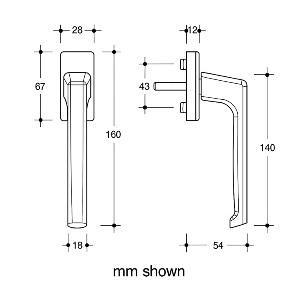Dirigent Handle Set with PC Rosettes - Interior/Exterior - Dirigent Handle Set with PC Rosettes - Interior/Exterior