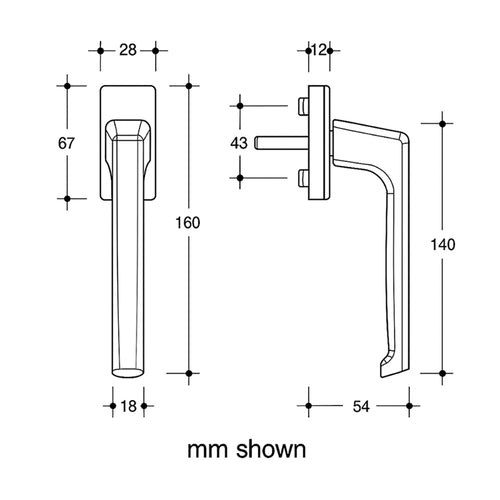 Dirigent Handle Set with PC Rosettes - Interior/Exterior - Dirigent Handle Set with PC Rosettes - Interior/Exterior