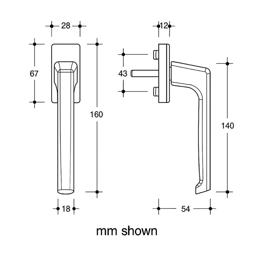 Dirigent Handle Set with PC Rosettes - Interior/Exterior - Dirigent Handle Set with PC Rosettes - Interior/Exterior