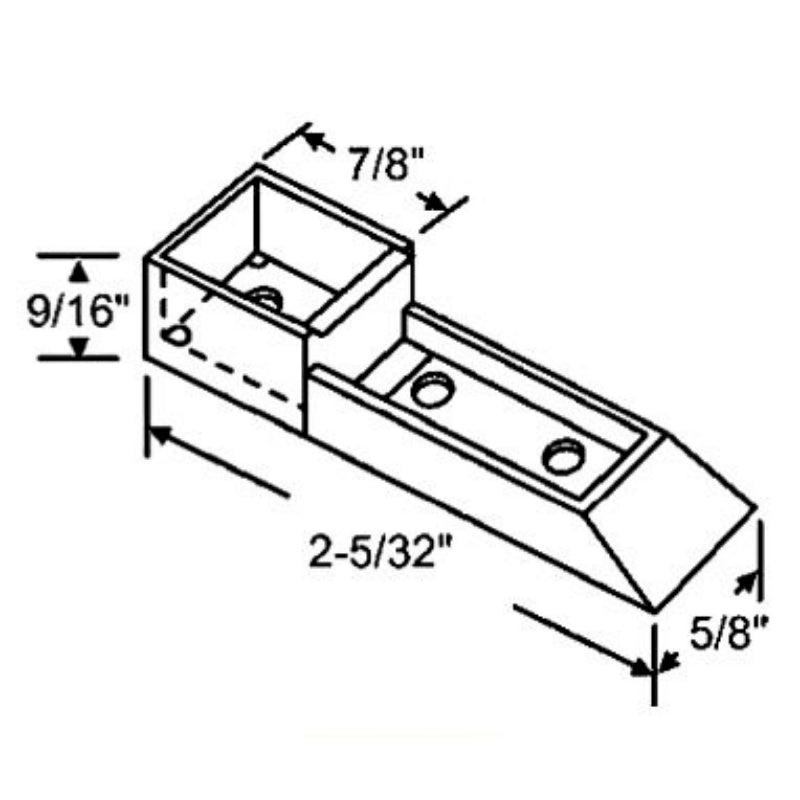Peerless Top Sash Guide, Metal/ Aluminum Window - White Plastic - Peerless Top Sash Guide, Metal/ Aluminum Window - White Plastic