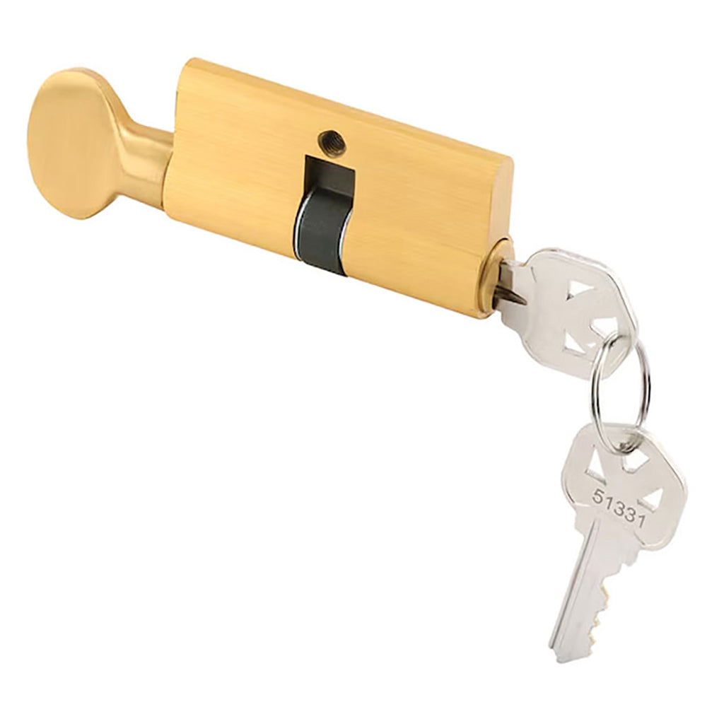 Keyed Profile Cylinder, Active 32/32 with Kwikset Key - Polished Brass - Keyed Profile Cylinder, Active 32/32 with Kwikset Key - Polished Brass